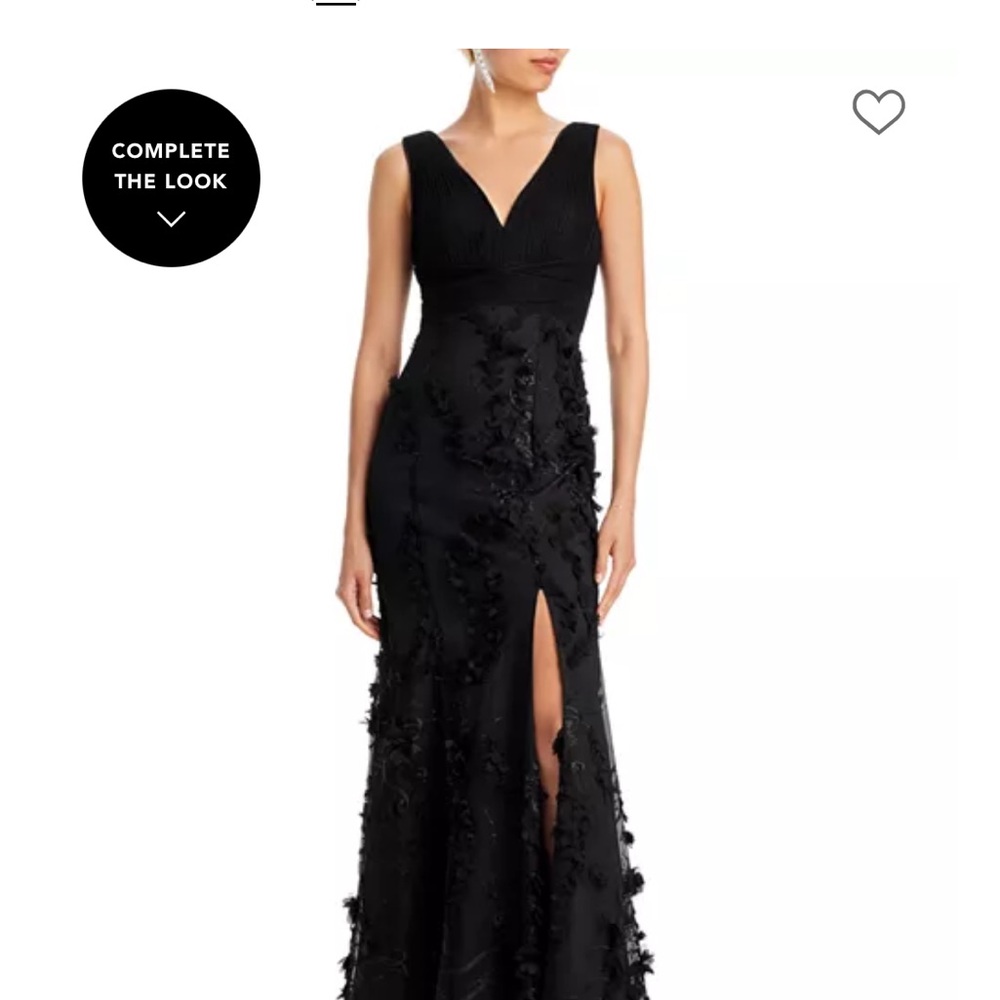Adrianna Papell Black Floral Maxi Dress